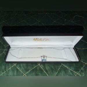 Belk Silver and Blue Butterfly Necklace